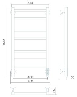 Электрический полотенцесушитель Larusso Имидж П7 40x80см хром 4670078536273
